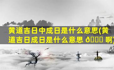 黄道吉日中成日是什么意思(黄道吉日成日是什么意思 🕊 啊)